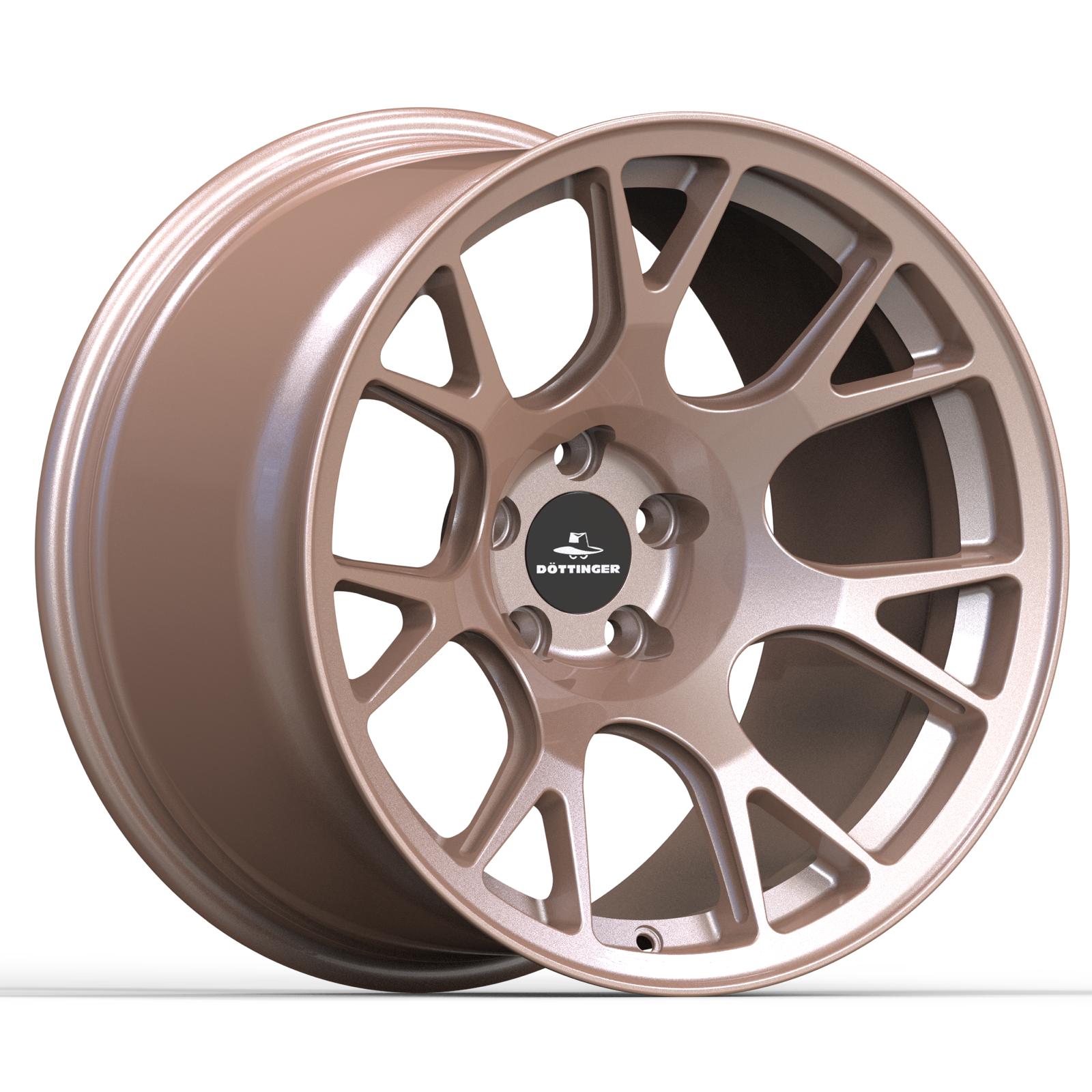 Rendu WR-1 monobloc bronze, vue de trois quarts : branches prolongées vers le rebord